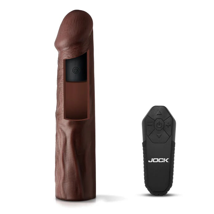 "Jock Vibrating Penis Extension with Remote - Dark CN1019-DARK"
